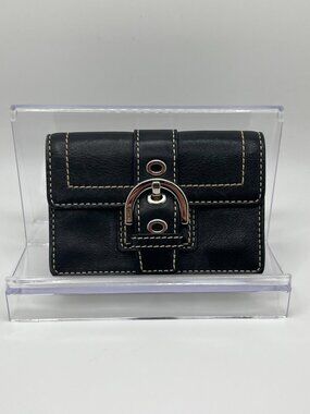 Vintage Y2K Coach Soho Black Leather Mini Wallet